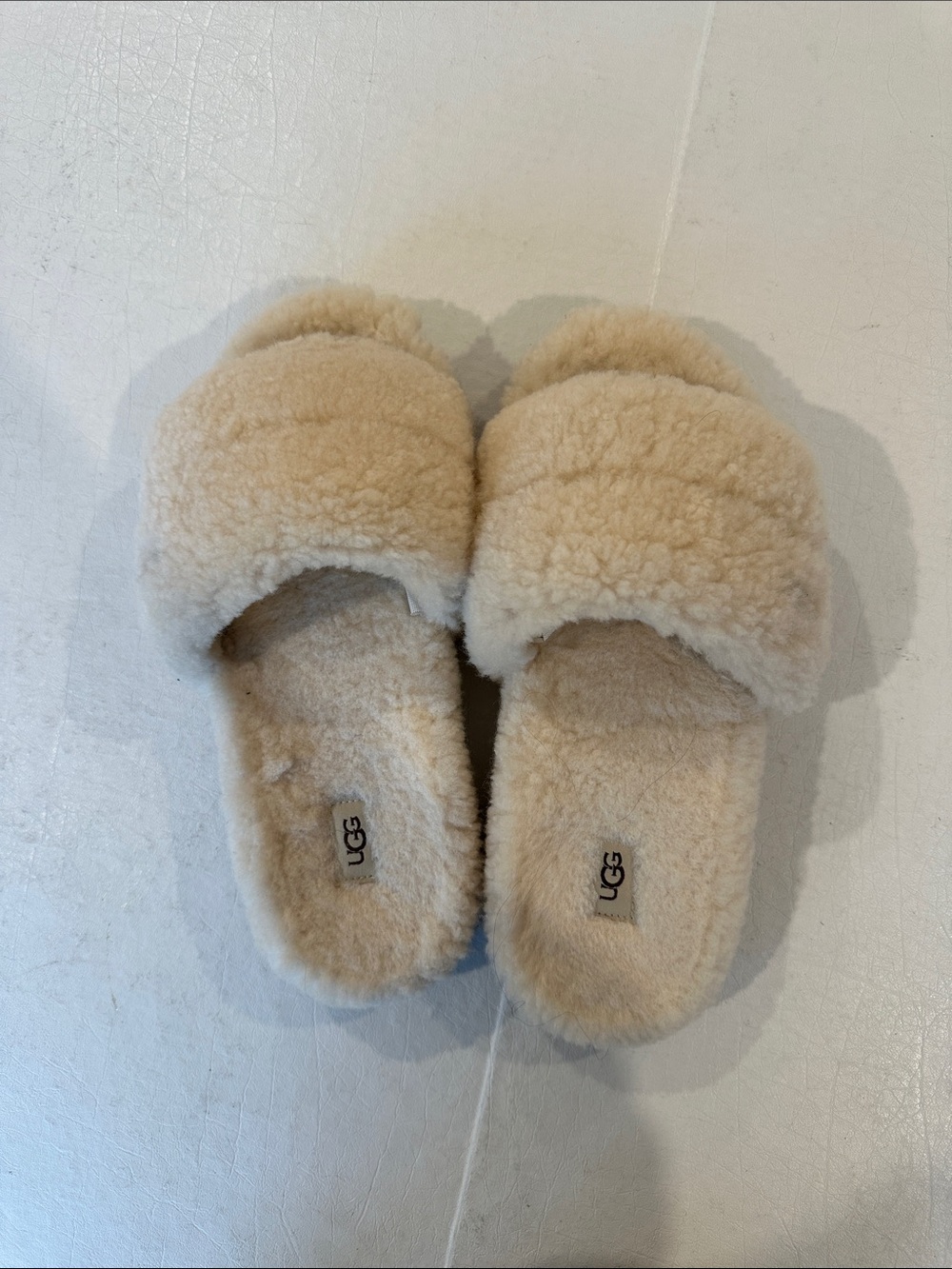 UGG Women's Fluff Slide Slipper in Cream